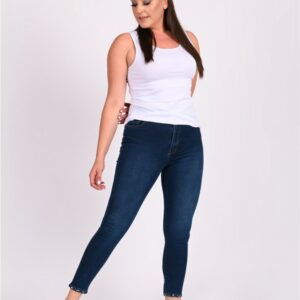 Blugi dama BowLeg bleumarin - imagine 1