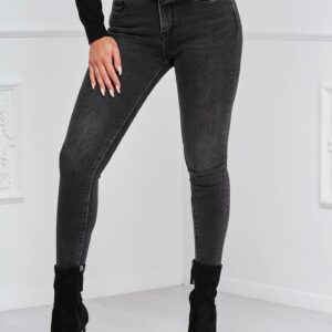 Blugi dama skinny negri cu borseta Borga - imagine 2