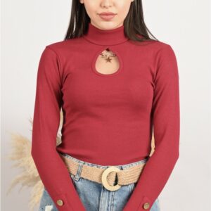 Bluza dama NeckCut grena - imagine 2
