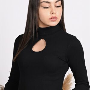 Bluza dama NeckCut negru - imagine 2