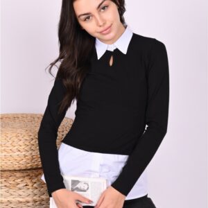 Bluza dama OfficeGirl negru - imagine 3