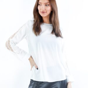 Bluza Voal dama SleeveGaze Alb - imagine 1