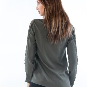 Bluza Voal dama SleeveGaze Kaki - imagine 2