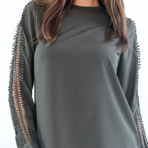 Bluza Voal dama SleeveGaze Kaki - imagine 3