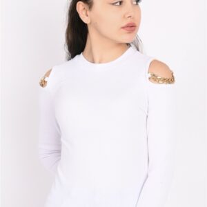 Bluza dama GoldenChain alb - imagine 3