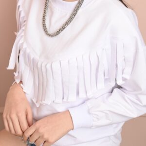 Bluza dama HighFringe alb - imagine 4