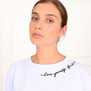 Bluza dama sport Love Yourself Alb - imagine 1