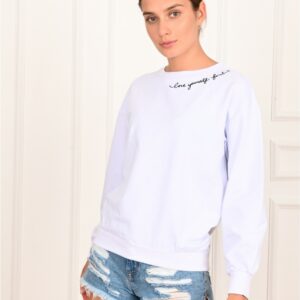 Bluza dama sport Love Yourself Alb - imagine 2