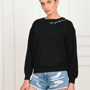 Bluza dama sport Love Yourself Negru - imagine 3