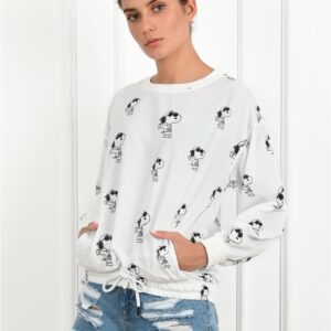 Bluza dama sport Snoopy Alb - imagine 2