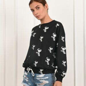 Bluza dama sport Snoopy Negru - imagine 1