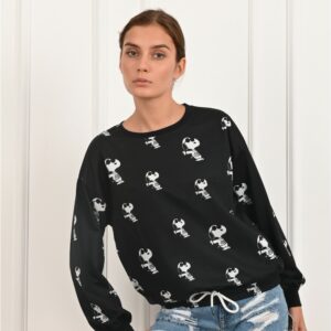 Bluza dama sport Snoopy Negru - imagine 2