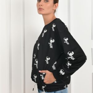 Bluza dama sport Snoopy Negru - imagine 3