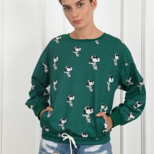 Bluza dama sport Snoopy Verde - imagine 1