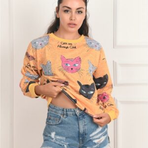 Bluza sport dama Cats mustar - imagine 1