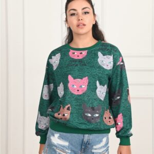 Bluza sport dama Cats verde - imagine 1