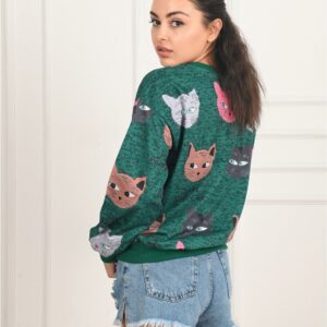 Bluza sport dama Cats verde - imagine 3
