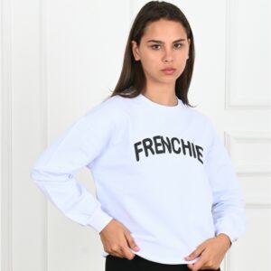 Bluza sport dama Frenchie Alb - imagine 1