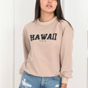 Bluza sport dama Hawaii Bej - imagine 1