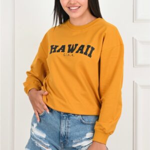 Bluza sport dama Hawaii Galben Mustar - imagine 2