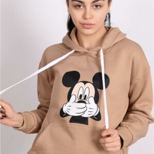 Bluza sport dama Mickey Hands Bej - imagine 2