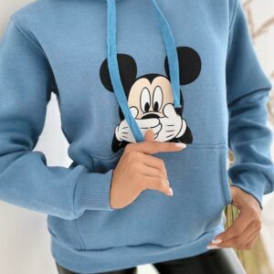 Bluza sport dama Mickey Hands Bleu - imagine 3