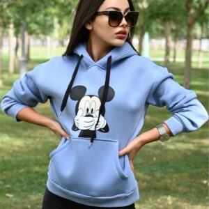 Bluza sport dama Mickey Hands Bleu - imagine 2