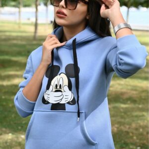 Bluza sport dama Mickey Hands Bleu - imagine 1