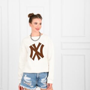 Bluza sport dama NY alb - imagine 3