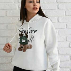 Bluza sport dama Take Care Alb - imagine 1