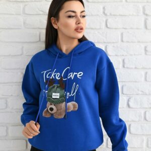 Bluza sport dama Take Care Albastru - imagine 1