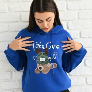 Bluza sport dama Take Care Albastru - imagine 2
