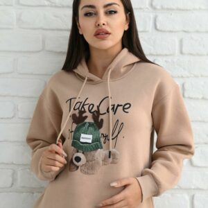 Bluza sport dama Take Care Bej - imagine 1