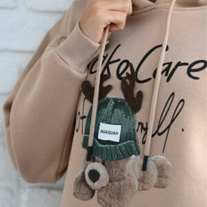 Bluza sport dama Take Care Bej - imagine 2