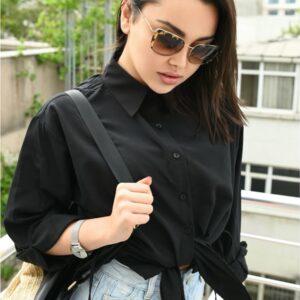 Camasa dama Casual Bette Negru - imagine 4