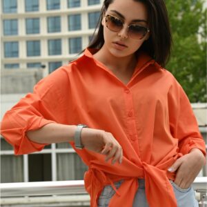 Camasa dama Casual Bette Portocaliu - imagine 1