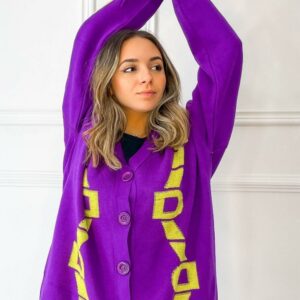 Cardigan dama Deva mov - imagine 1