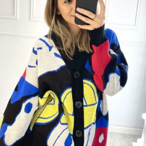 Cardigan dama Ducky negru - imagine 1