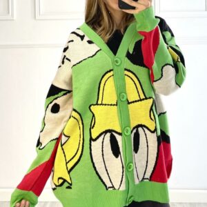 Cardigan dama Ducky verde - imagine 1