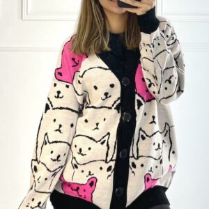 Cardigan dama Lania fucsia - imagine 1