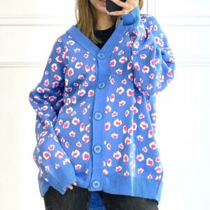 Cardigan dama Peppa albastru - imagine 1
