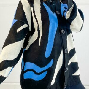 Cardigan dama Wave albastru - imagine 1
