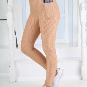 Colanti dama Fitness Modelatori cu buzunare Delis bej - imagine 2