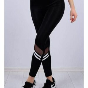 Colanti Sport cu Dungi Licra Jenny Negru - imagine 1