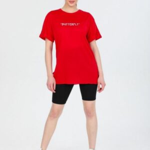 Compleu dama Bumbac Butterly Rosu - imagine 3