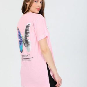 Compleu dama Bumbac Butterly Roz - imagine 2