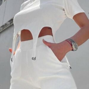 Compleu dama Funky Braces Alb - imagine 1