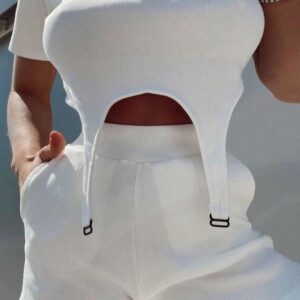Compleu dama Funky Braces Alb - imagine 2