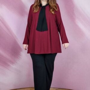 Compleu dama Yasmine bordo - imagine 1
