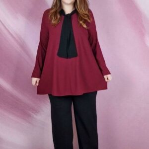 Compleu dama Yasmine bordo - imagine 2